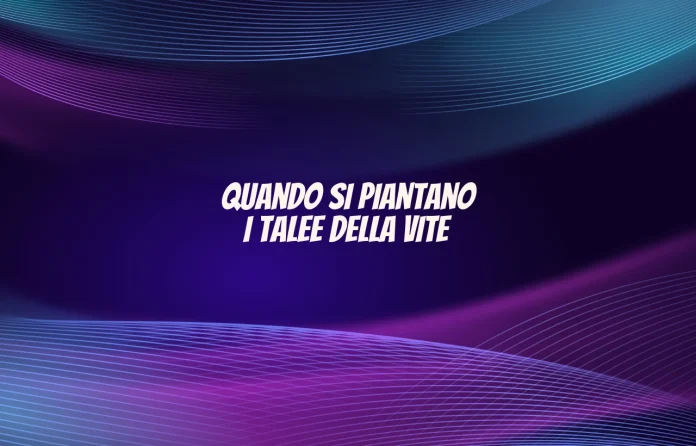 Quando si piantano i talee di vite