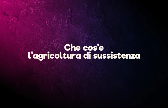 Agricoltura di sussistenza
